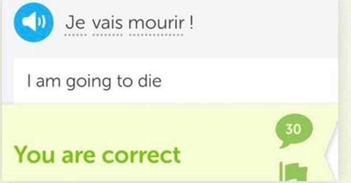 Je vais mourir - you are correct