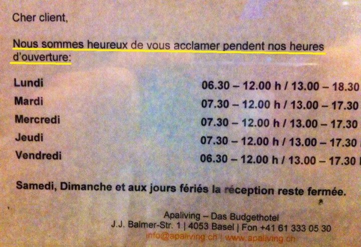 Nous sommes heureux de vous acclamer pendant nos heures d'ouverture: