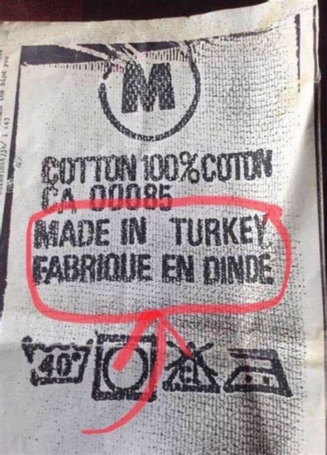 Made in Turkey / Fabriqué en dinde